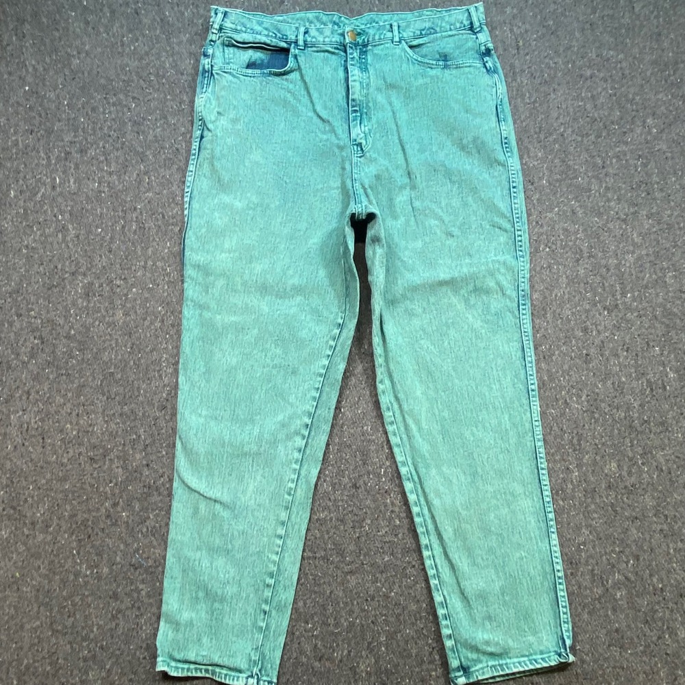 Nasty Jeans Sz 38 Mens Teal Green Grunge Skater Acid Wash Tapered High Rise
